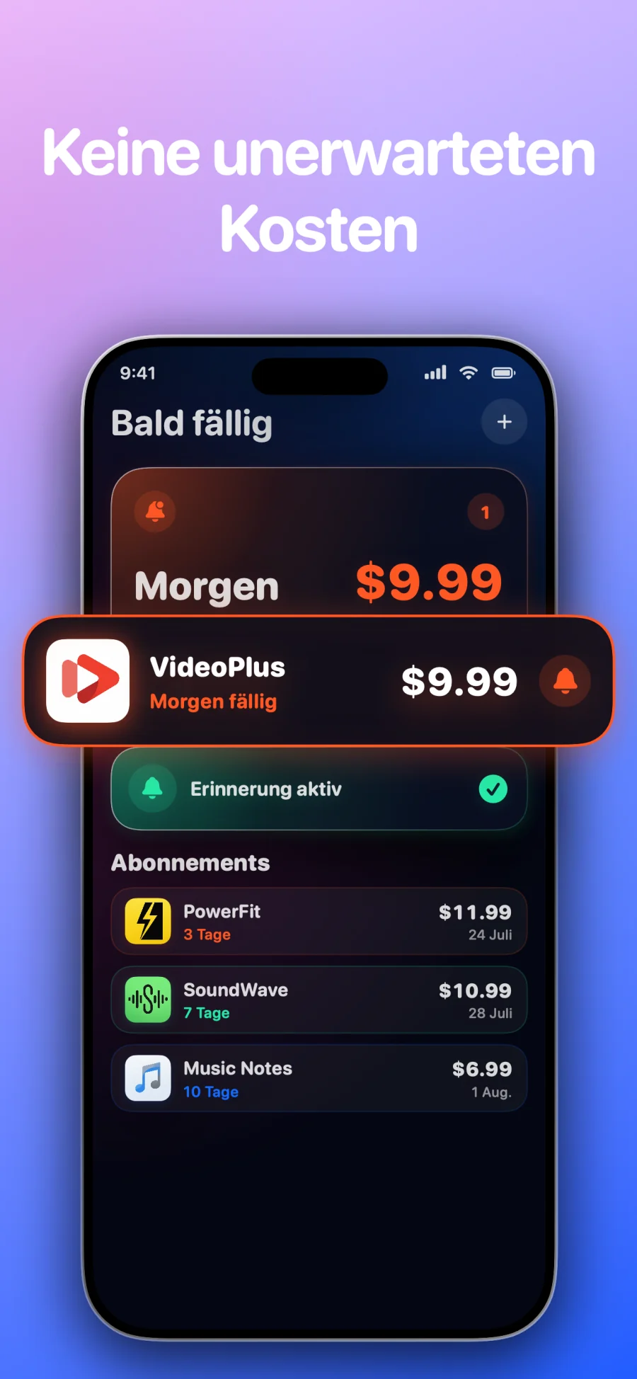SubSub - SubTracker: App-Bildschirm 3