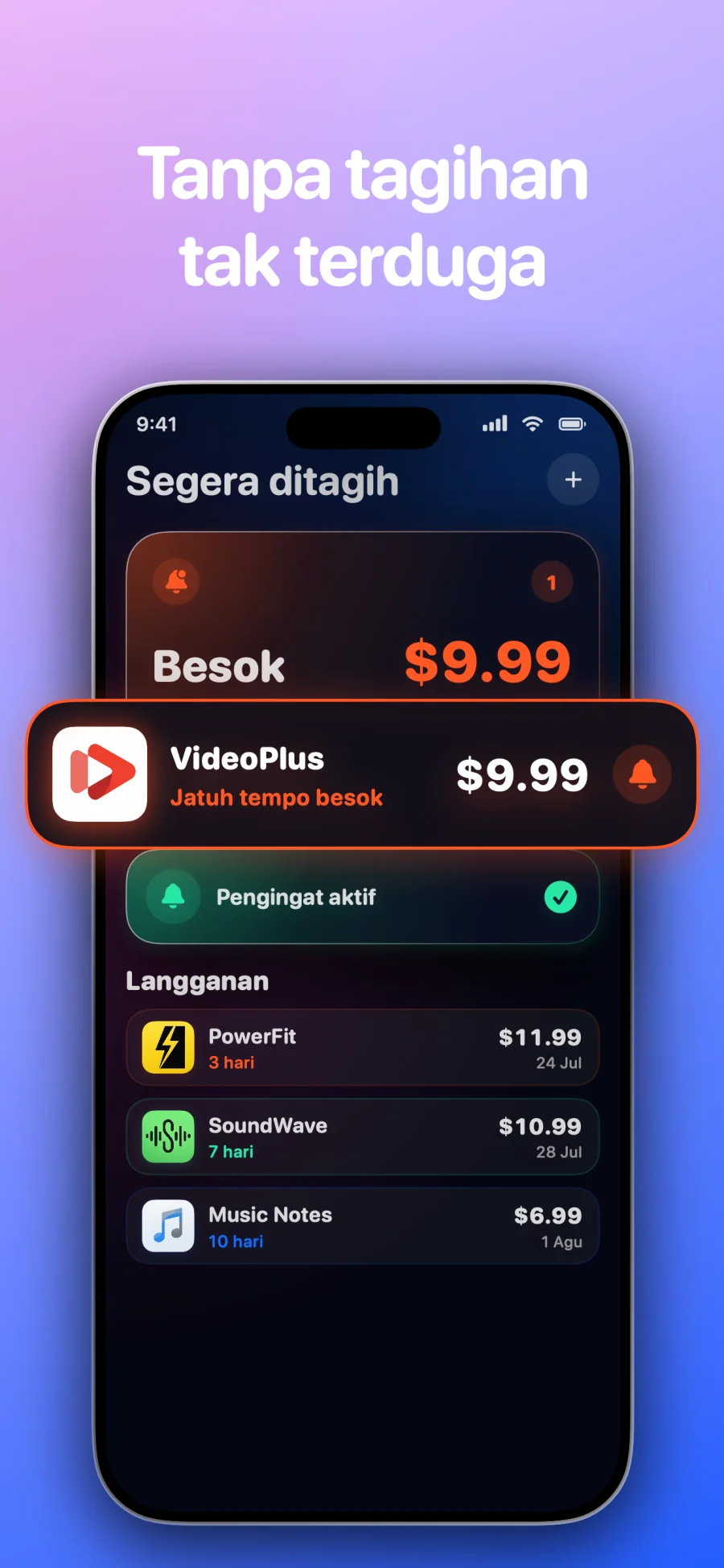 SubSub - SubTracker: layar aplikasi 3