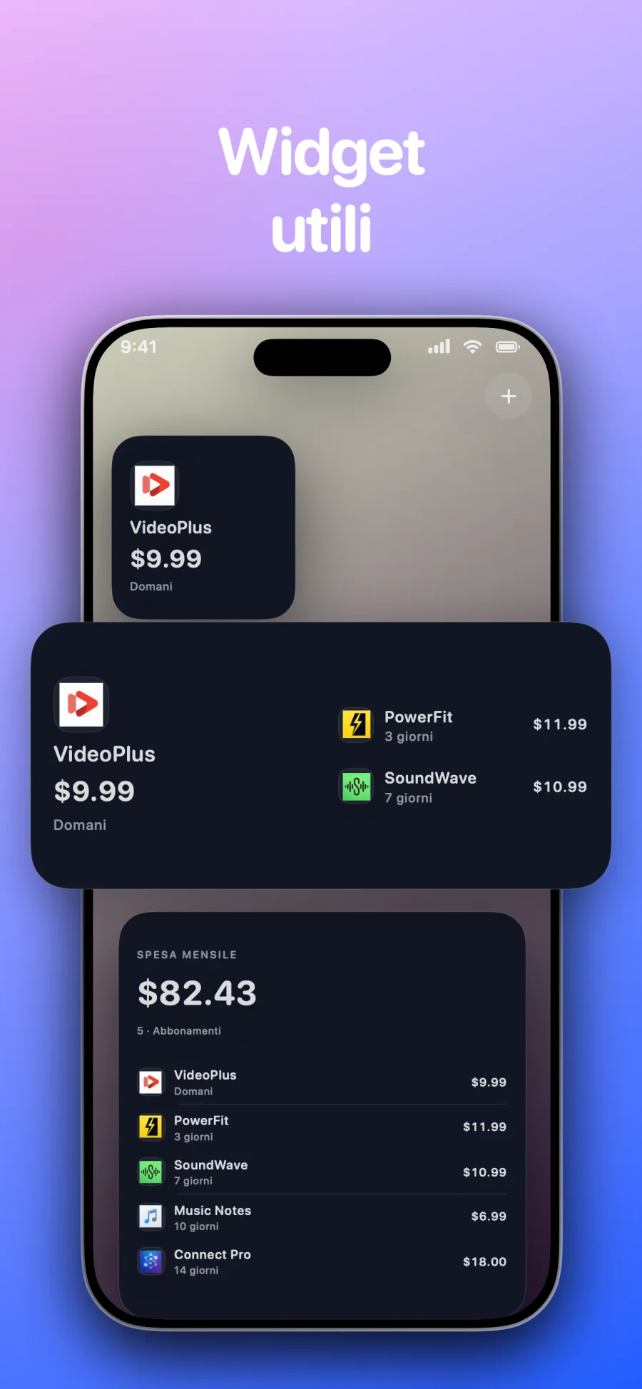 SubSub - SubTracker: schermata dell'app 2