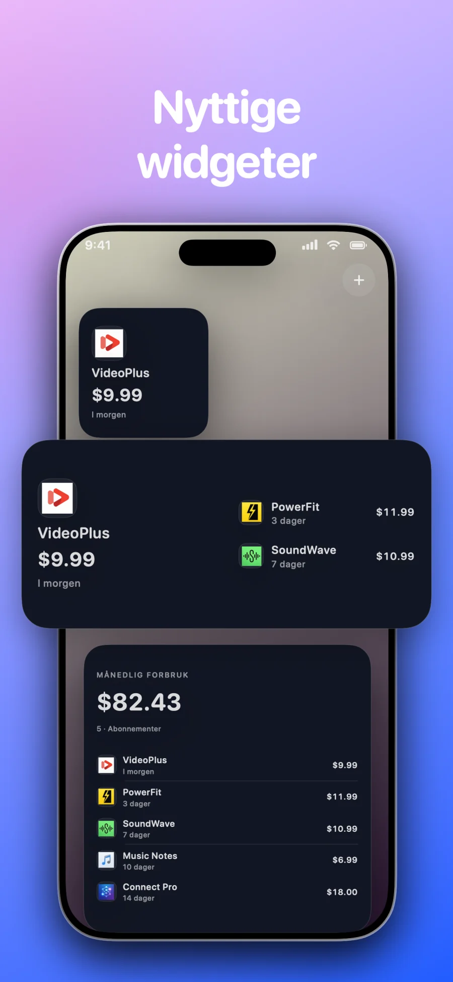 SubSub - SubTracker: app-skjermen 2