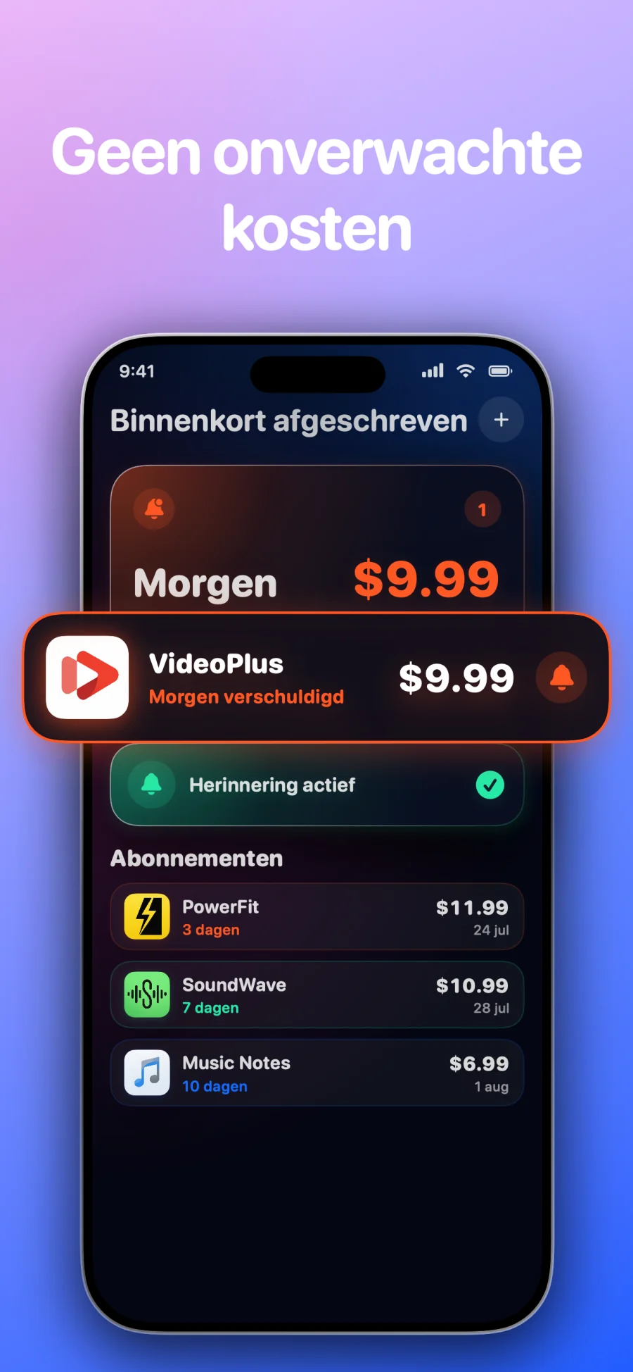 SubSub - SubTracker: app-scherm 3